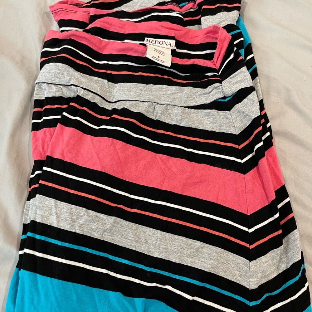 Stripped midi shirt